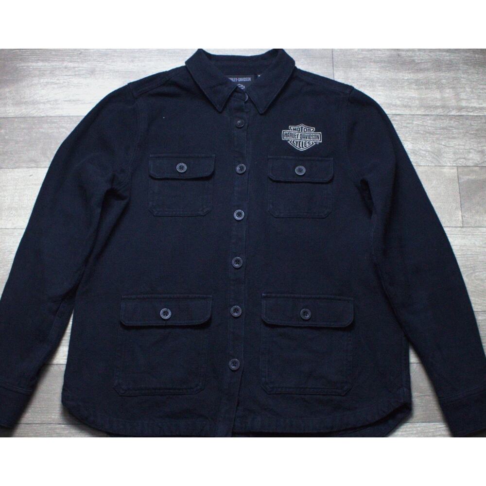 Harley-Davidson Women’s Black Shacket Jacket M HDMC 1903 Moto Utility